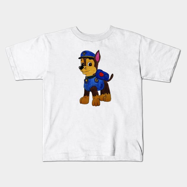 Police Pup Kids T-Shirt by Mamma Panda1